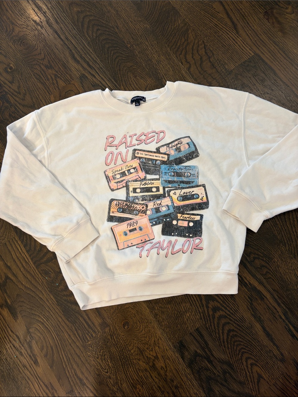 White 'Raised on Taylor' Graphic Kids Sweatshirt
